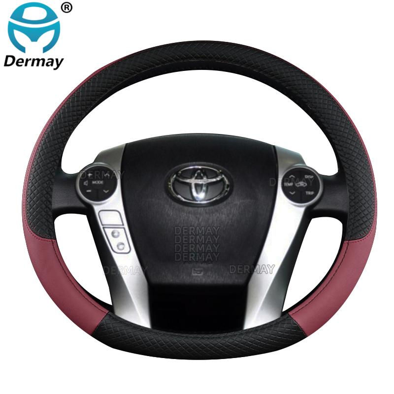 for Toyota Prius 30 20 Prius V Prius C Prius Prime Car Steering Wheel Cover PU Leather Non-slip Auto Accessories