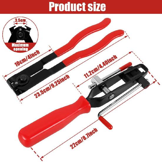 2Pcs CV Joint Boot Clamp Pliers Set, Heavy Duty Car Banding Tools Kit with Cutter, Professional Ear Boot Tie Pliers,Portable Automotive Hose Axle