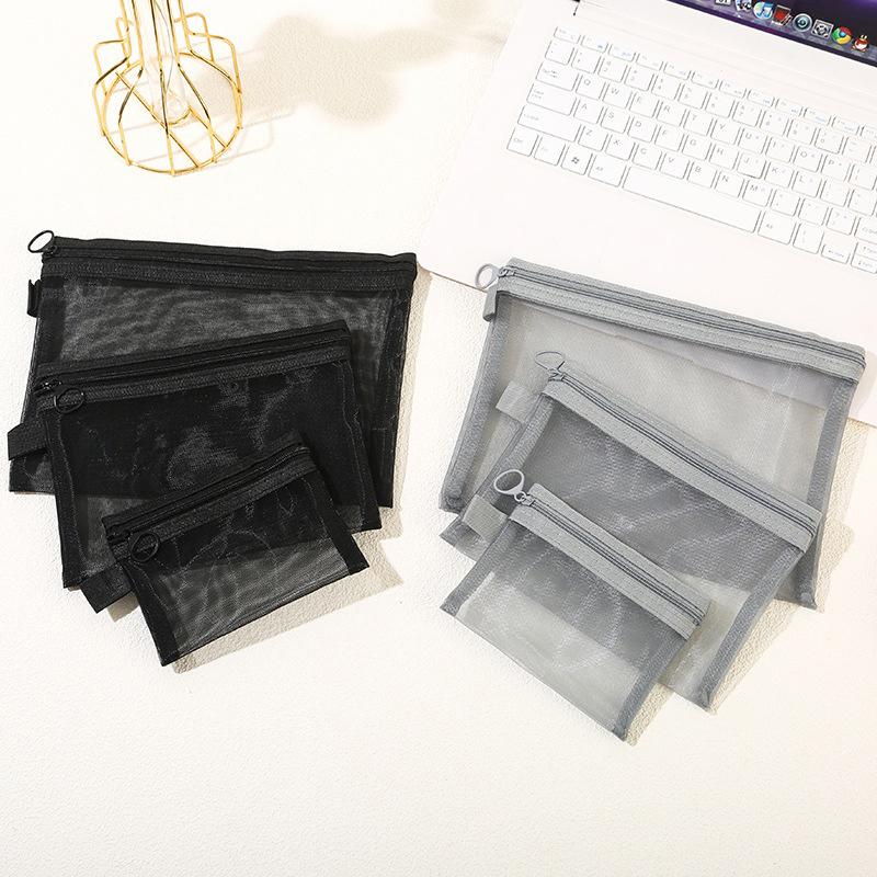 Mini Mesh Hard Disk Card Reader Bags Portable Earphone Data Cable Chargers Storage Bag U Disk Zipper Pouch Travel Organizer