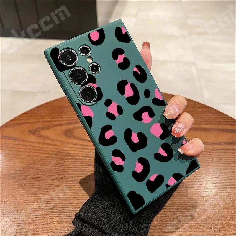 

Fashion Leopard Print Phone Case For Samsung Galaxy S24 Ultra S23 Plus S22 S20 FE A73 A72 A71 A55 A54 A51 A50 Shockproof Cover A15 4G