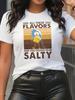 All These Flavors Print TShirt Short Sleeve Crew Neck Casual Top for Summer Spring Womens Clothing Ladies TShirts