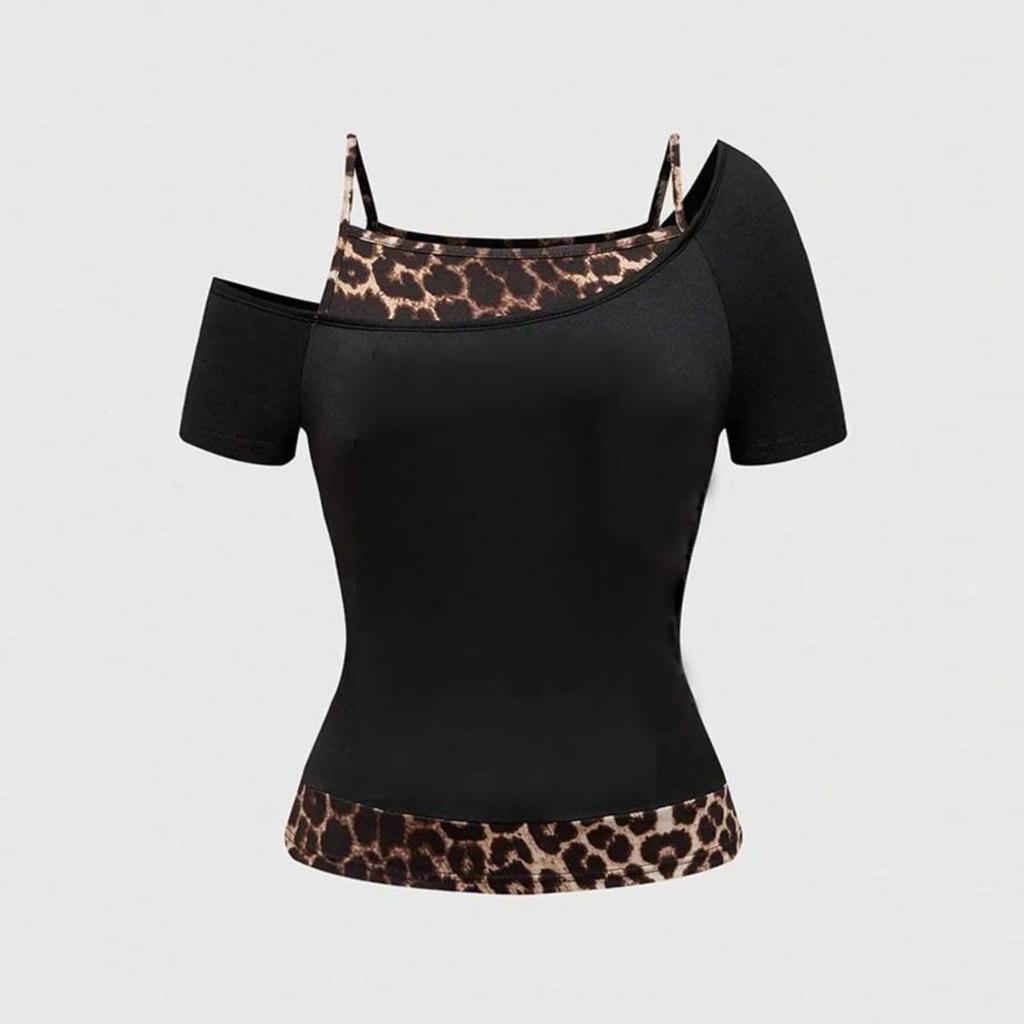 Damen 90er Vintage Punk T-Shirt Streetwear Sexy Kurzarm Gothic Slim Crop Top Hotgirl Lässig Femme Tee Harajuku Y2k