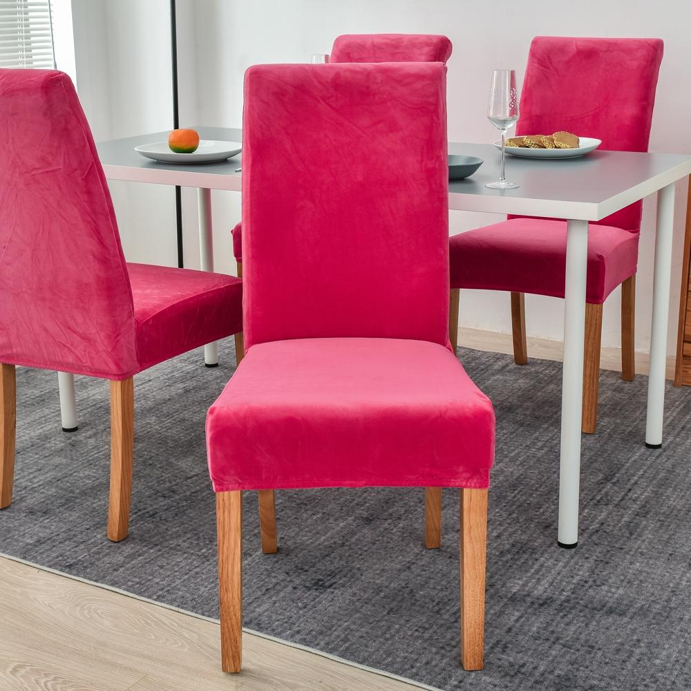 Velvet Plush Stretch Chair Slipcover Elastic Spandex Chair Cover for Dining Room Kitchen Wedding Banquet Hotel Housse De Chaise