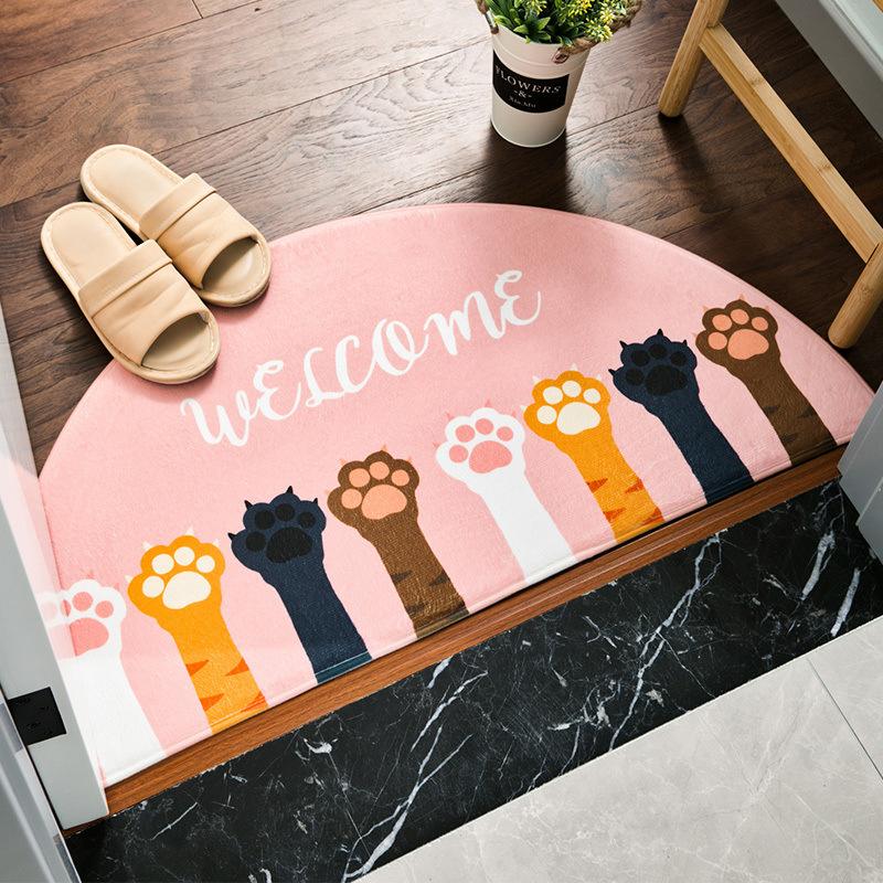 Cute Cartoon Floor Mats Home Door Non-slip Floor Mats Bedroom Kitchen Bathroom Semicircular Door Mats Floor Mat In The Room