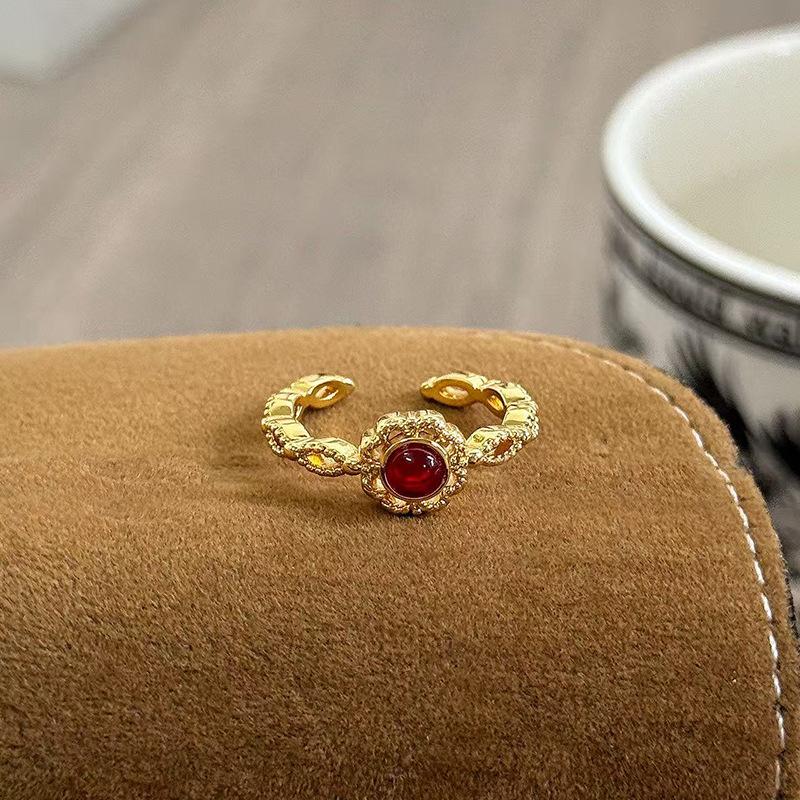 New Palace Style Ring Women S National Style Forbidden City Color Scheme Cloisonne Enamel Window Grilles Opening Adjustable Adjustable opening