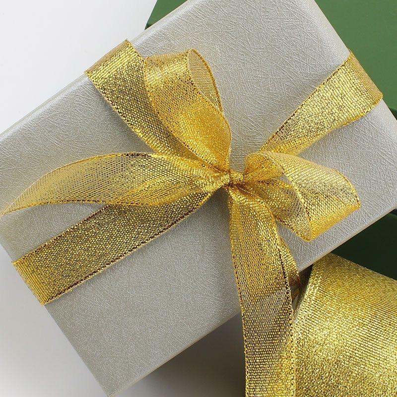 25Yards/Lot 6mm-40mm Gold Silver Glitter Ribbon For DIY Bow Crafts Gift Wrapping Wedding Christmas Decoration Sewing Accessories