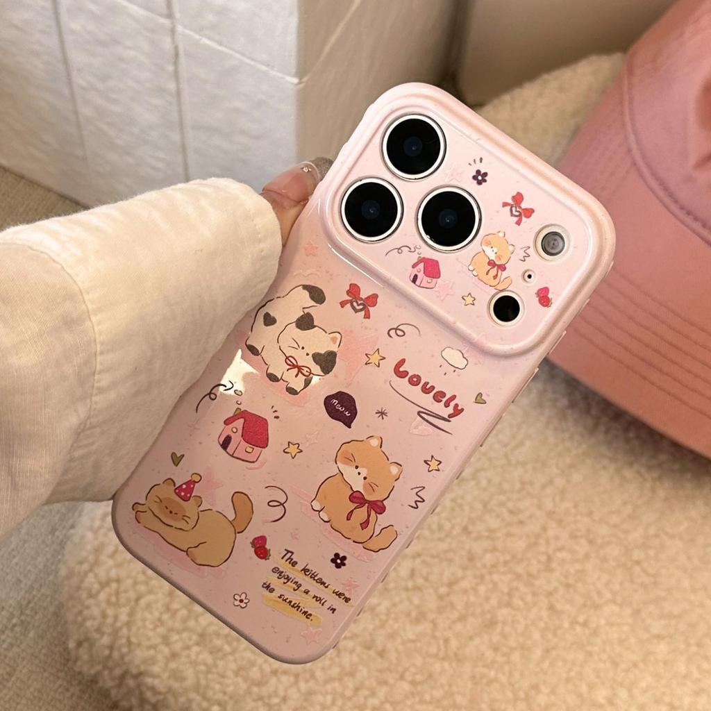 Cute Cat Phone Case Suitable for iPhone 16, iPhone 17, iPhone 17 Pro Max
