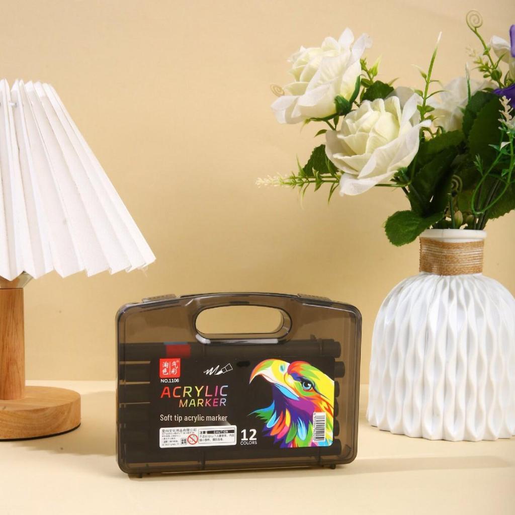 Akrylový fix s měkkým hrotem Black Box - Rychleschnoucí, Vrstvitelný, Nekrvácí, Ideální pro dětské DIY umění a graffiti malbu.