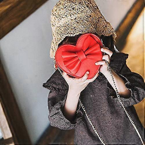 Girls Cute Bowknot Heart Shape Shoulder Bag Crossbody Handbags Co