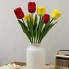 Künstliche Tulpenblume Realistischer Tulpenstrauß Kunstseide Blumenarrangement für Zuhause Büro Hochzeitsparty Muttertag