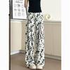 Butterfly Ink Painting Wide-leg Pants for For Women Summer High-waist Straight-leg New Arrival Chinese Casual Pants Ice Silk Tie-dye Draped Trousers