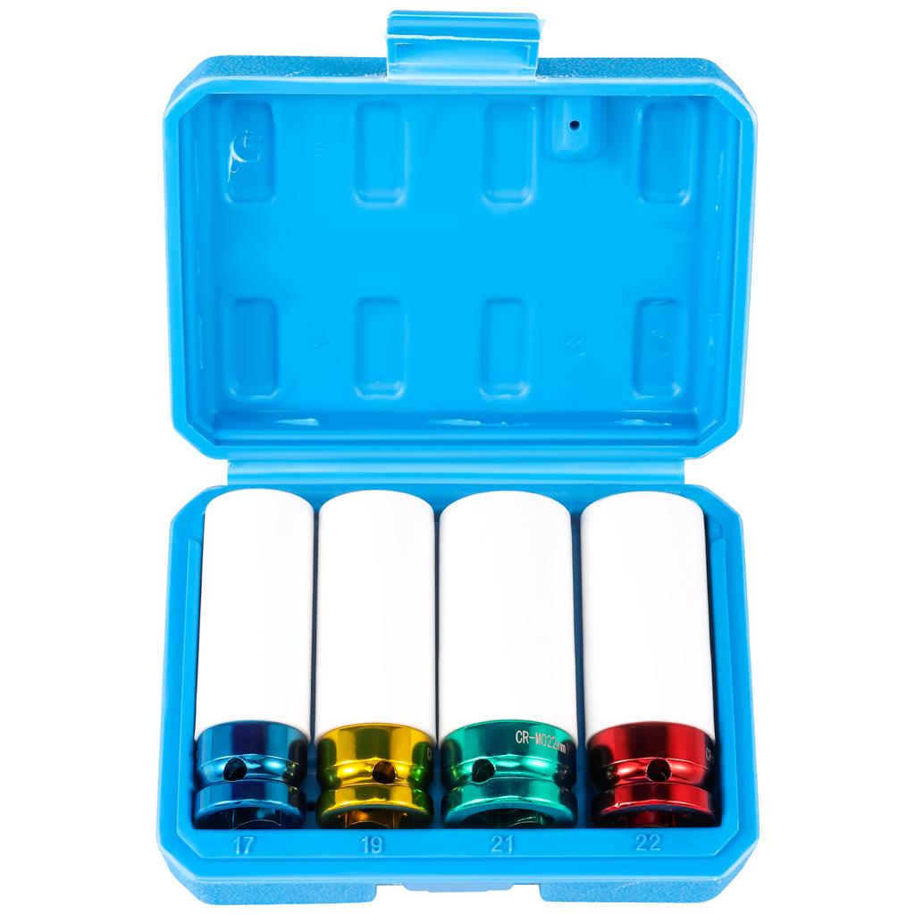 15/17/19/21/22mm Hex Sockets Pneumatic Wrench Tire Screw Sleeve 1/2 In Air Gun Tire Protection Impact Nut Socket Car Garage Tool