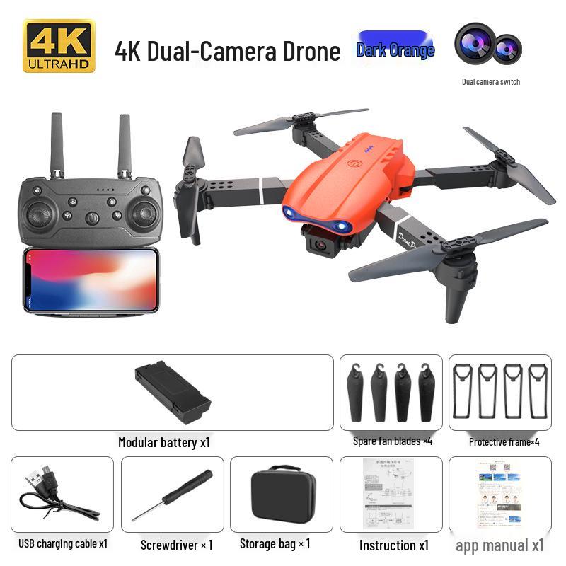 Drone Dobrável E99Pro com Câmeras HD Duplas e Altitude Hold, Aeronave de Controle Remoto de 4 Eixos E88Pro K3