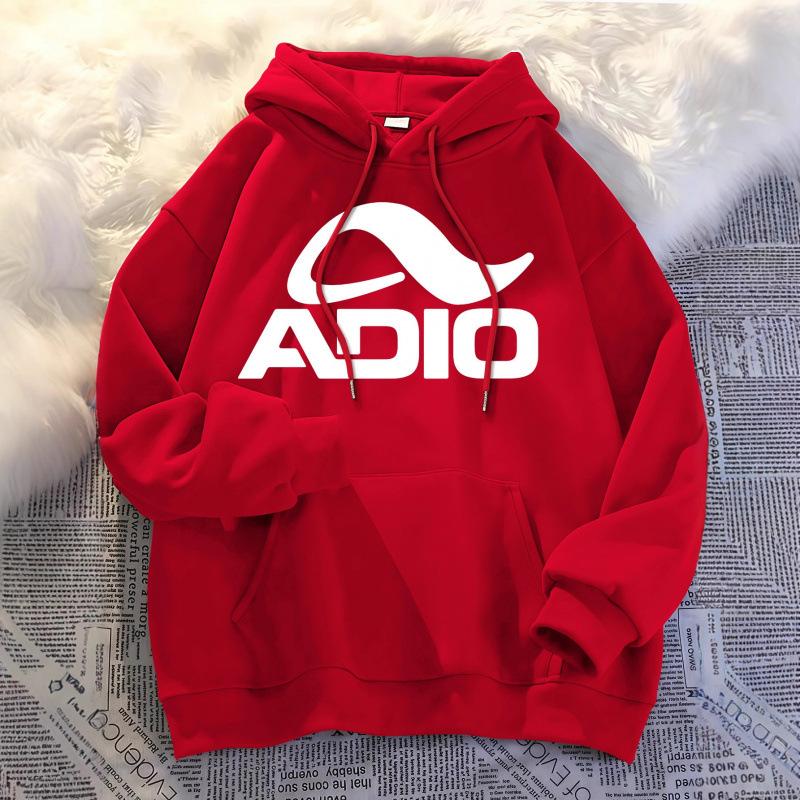 Trendy brand autumn and winter men's clothing with the same hooded pullover printed sweater with fleece and thicker leisure sports
