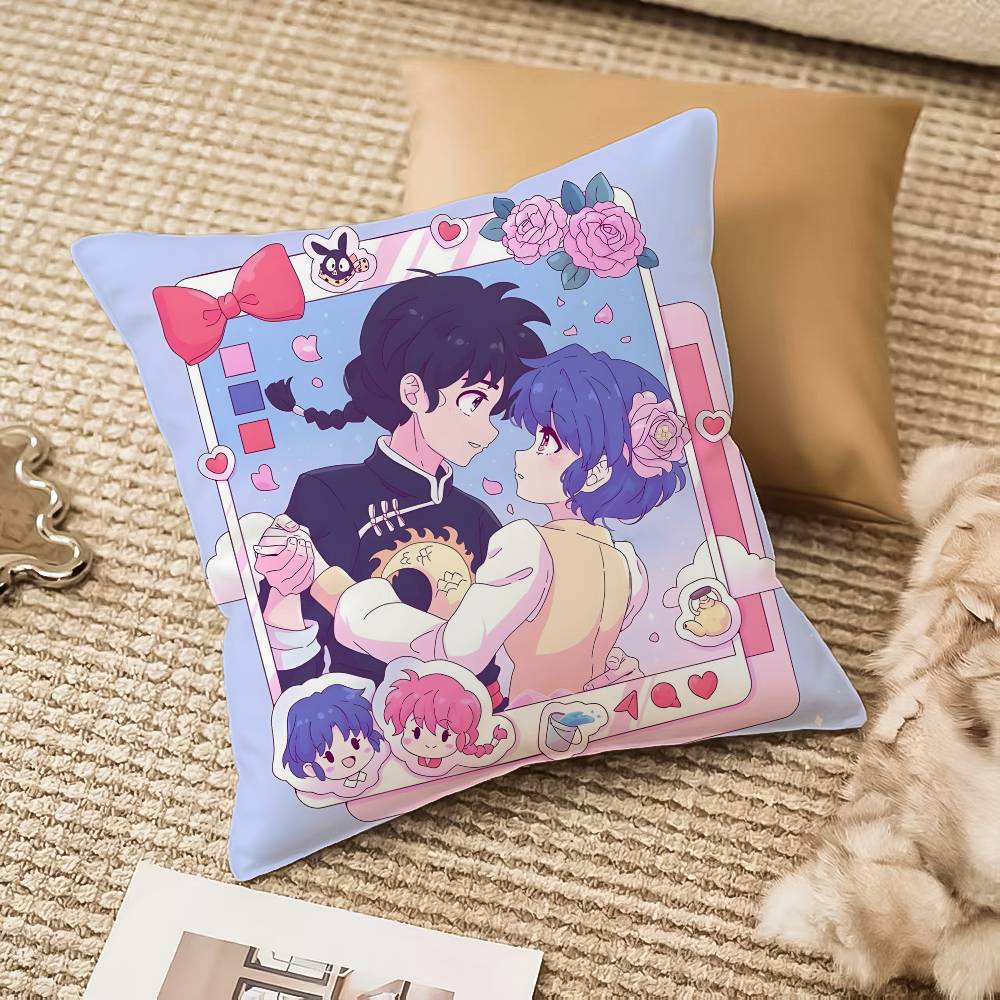 Anime R-Ranma Pillow Case Anti-dustmite Invisible Zipper Sofa Bed