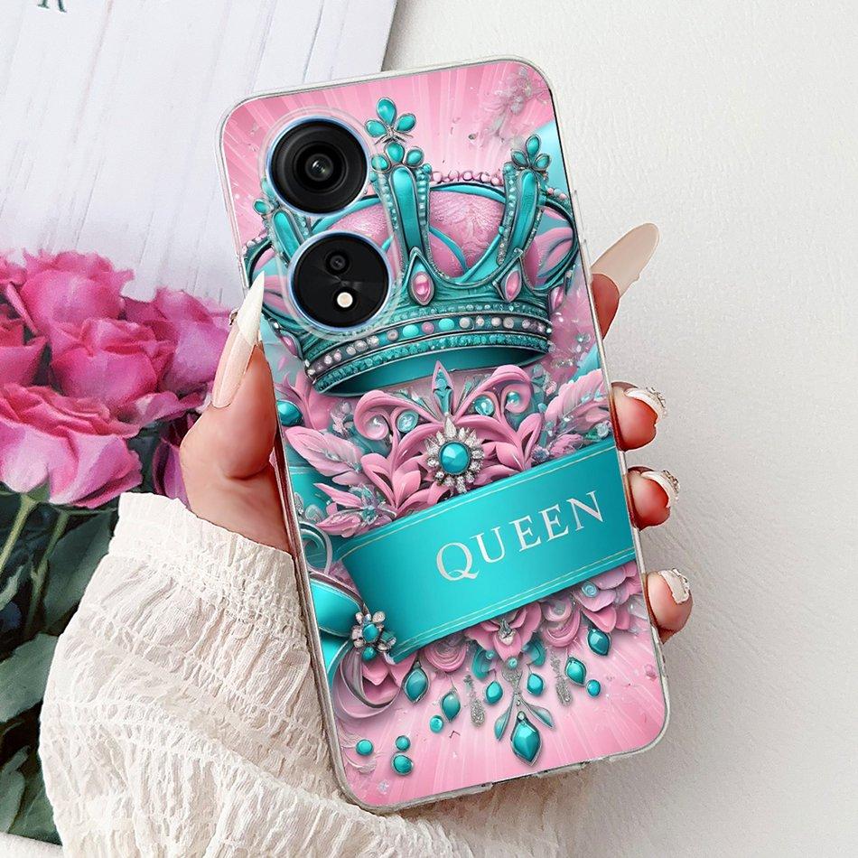 For Oppo Reno8 T Phone Case Reno 8T 5G 4G CPH2481 CPH2505 Elegant Floral Cat Soft Silicone Transparent TPU Lightweight Cases