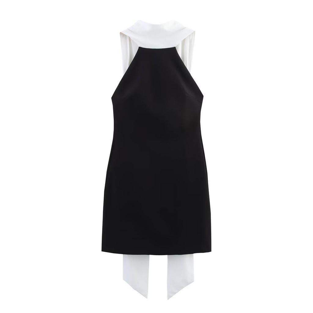 European & American Style Women's Sexy Sleeveless Patchwork Dress