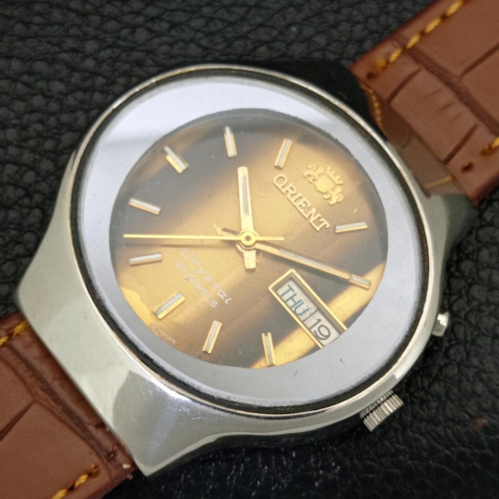 JAPAN VINTAGE ORIENT CRYSTAL AUTOMATIC 46941 HERREN ORIGINAL ZIFFERBLATT UHR a704990-1