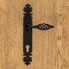 LAGOS Door Handle with Plate for 90mm Insert, BLACK