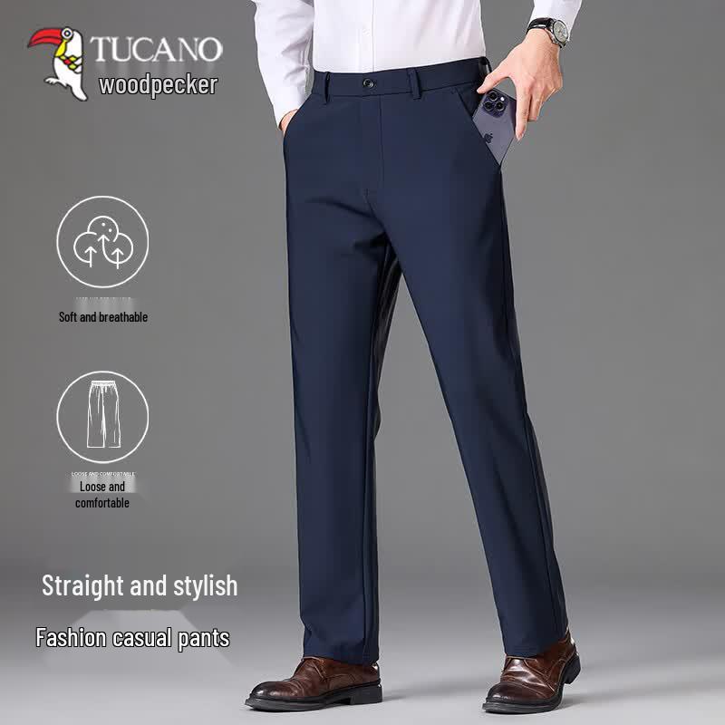 TUCANO Men s Wrinkle-Resistant Straight-Leg Business Casual Pants 36