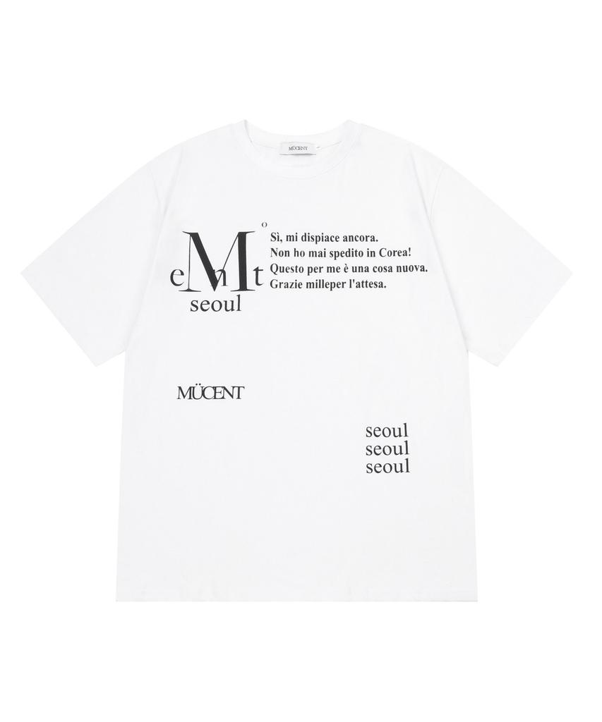 MUCENT Centery Seoul Lettering Round Neck Short Sleeve T-Shirt Unisex (2 Colors)