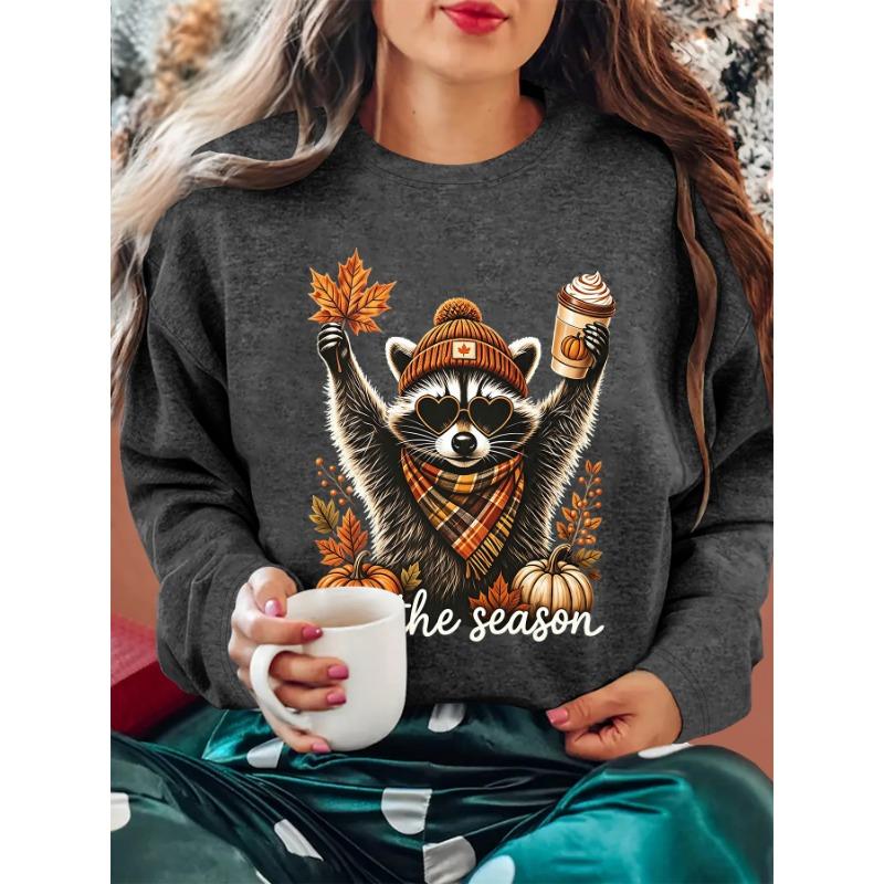 Women's Printed Round Neck Long Sleeve T-Shirt