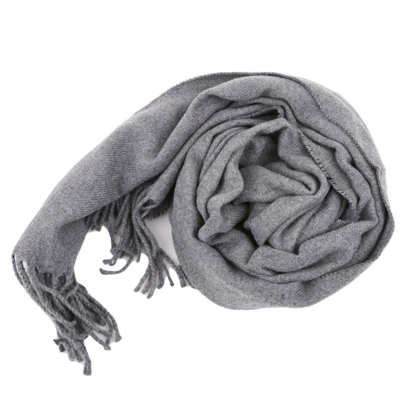 

Winter Soft Warm Scarves Thickened Long Tassel Shawl Fashion Solid Color Imitation Cashmere Scarf Women Men Daily Outdoor Travel Party Casual Shawl темно-серого