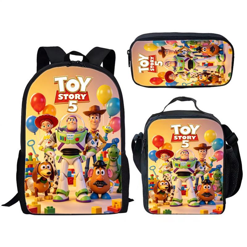 Zestaw plecaków Toy Story 5 3-częściowy plecak szkolny plecak DIY Custom plecak młodzieżowy casualowy plecak dzienny