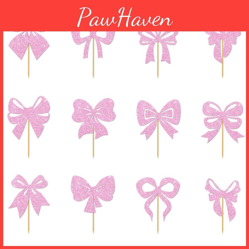 Birthday Bow Creative Sparkling Paper Flag Cake Decoration Plugin Party Props