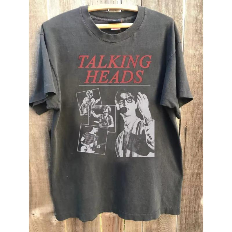 Unisexs Summer New Unisexs And Unisexs Cotton Top Talking Heads Stop Meaningful Retro Style Album 90s Charcoal Tshirt