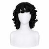 Direkt vom Hersteller Kurze Schwarze Jerry Locken Perücke Mit Pony Hitzebeständig Synthetisches Haar Damen Verstellbar Natürlicher Haaransatz Kleberlos Täglich