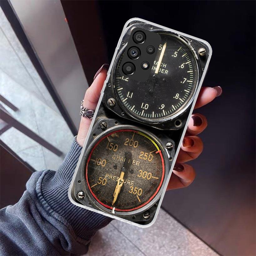 Aviation Aeroplane Helicopter Cockpit Instrument Phone Case For Samsung Galaxy A12 A52S A42 A32 A22 A51 A50 Note 20 Ultra 10 S10