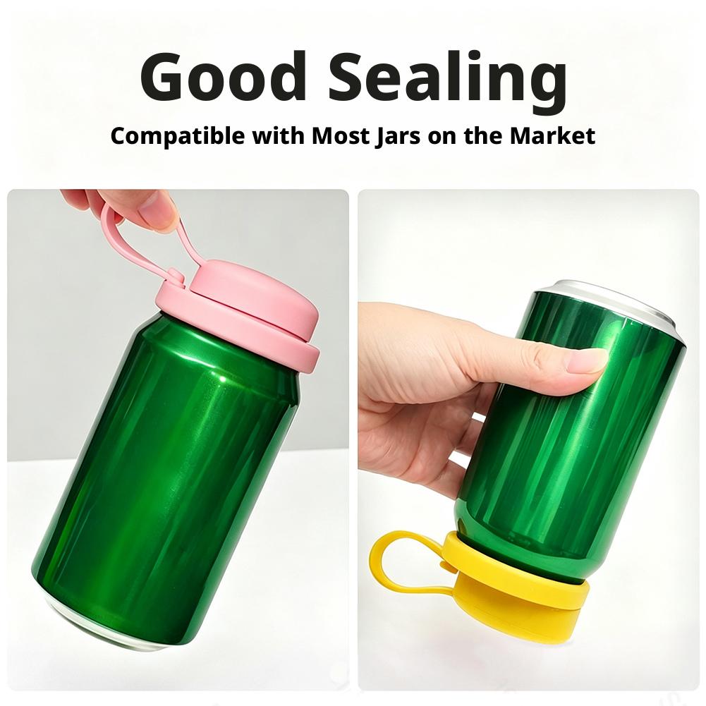 Travel Soda Can Lids Silicone Straws Can Covers For Canned Beverages Beer Juice Bpa-free Covers Can Reusable Jar Cap Accessory