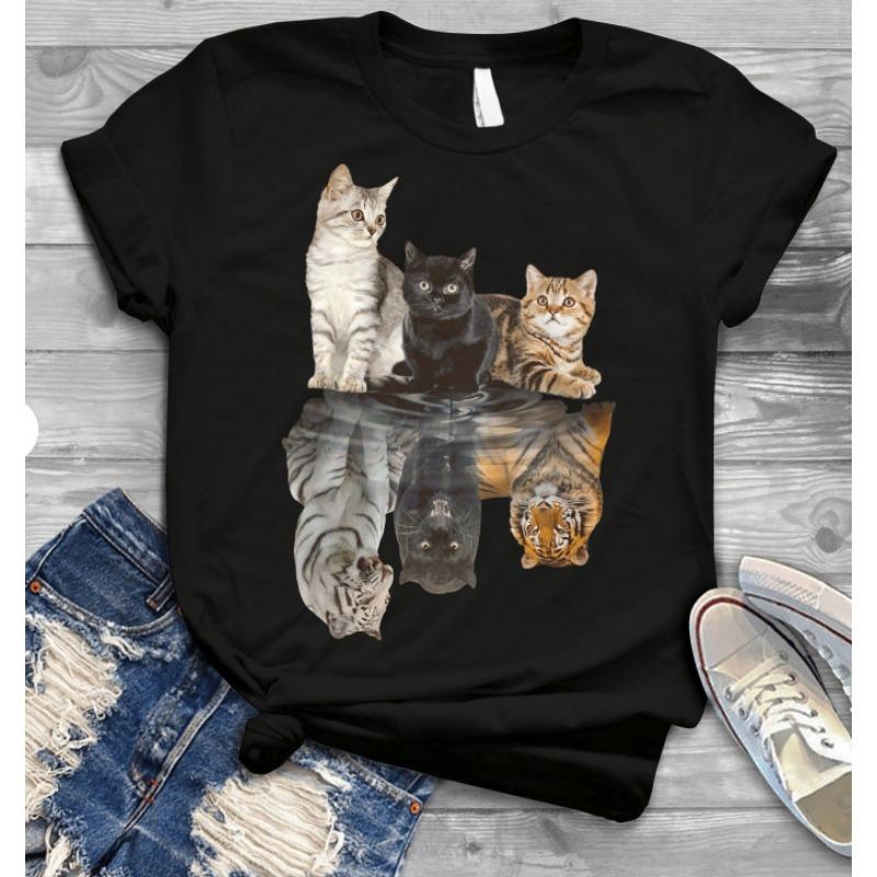 Summer Round Neck 3D Animal Print Top Fashionable Casual Short Sleeved Women's T-shirts