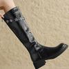 Fashion Women Chunky Platform Knee-High Boots Punk Leather Long Boot Woman High Heels New Autumn Winter Knight Boots Motorcycle Booties