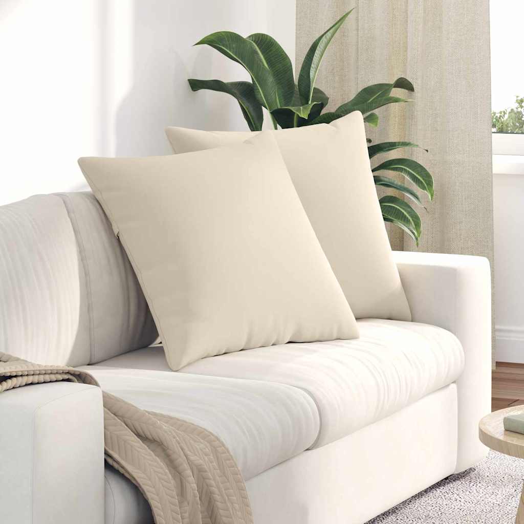 Sofa Cushions 2 Pieces Beige 60 x 60 cm Fabric
