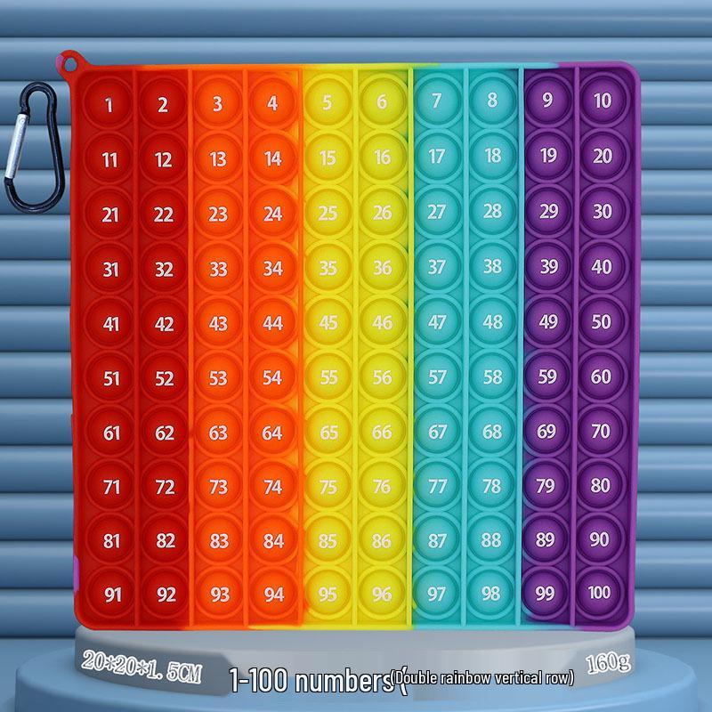 24cm Silicone Rainbow Kids' Learning Toy: Letters, Numbers, Multiplication Pop-It Fidget