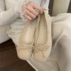 French bow round head ballet shoes fairy shoes flat gentle evening shoes autumn new women's small single shoes