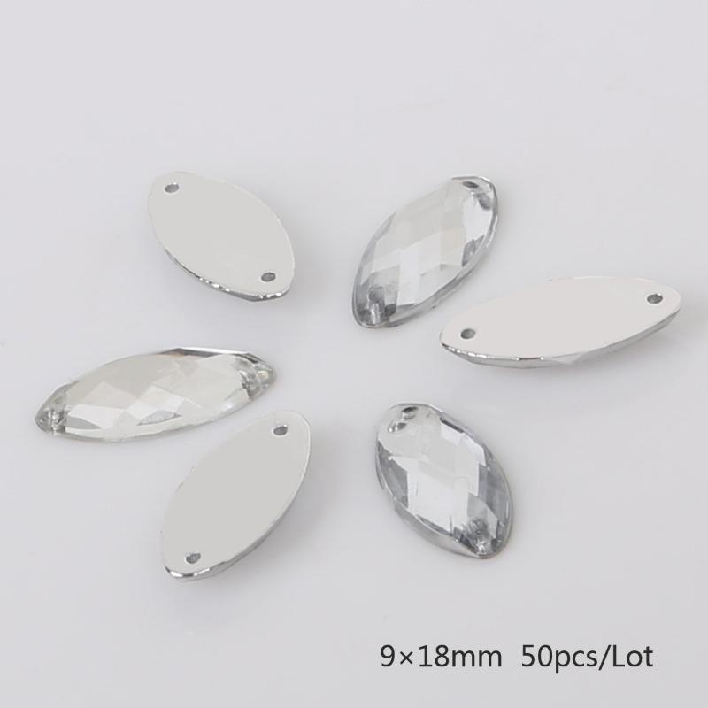 Handmade Beads Two Holes Flat Bottom Acrylic Drill Diy Costume Jewelry Accessories Horse Eye Shape Grid Surface Hand Sewing Drill Claw Drill Material