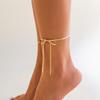 Wind Bow Metal Anklet Female, Simple Knotted Strap Snake Bone Chain Anklet Foot