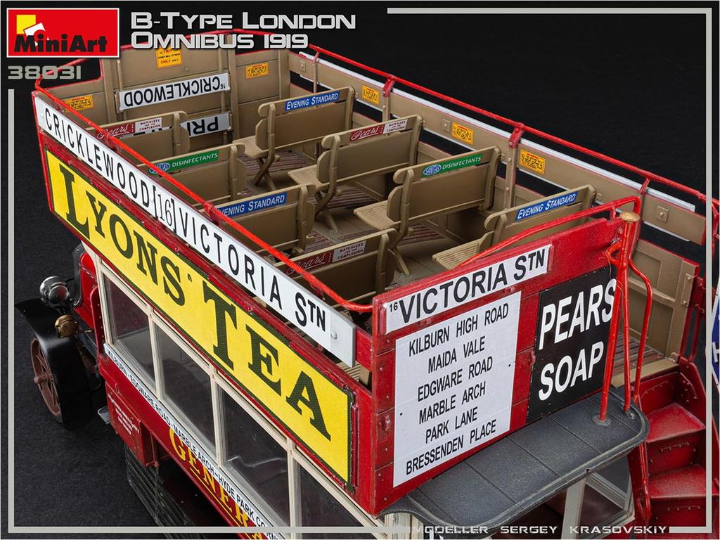 MiniArt Scale London Bus Type 1919 Plastic MA38031 1/35 Double-Decker B, Model,