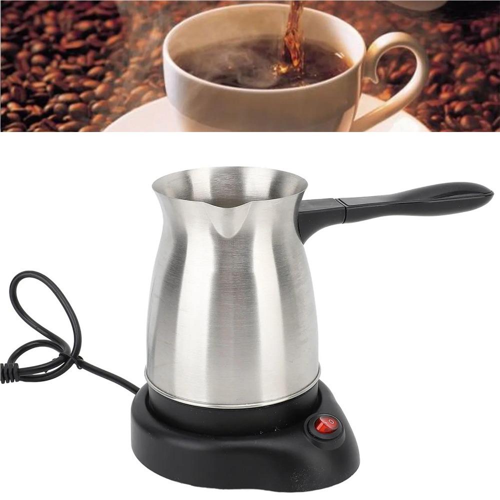 Dual Protection Coffee Maker Machine Pot Silver Milk Pot Electric Heating Coffee Pot  For Kitchen