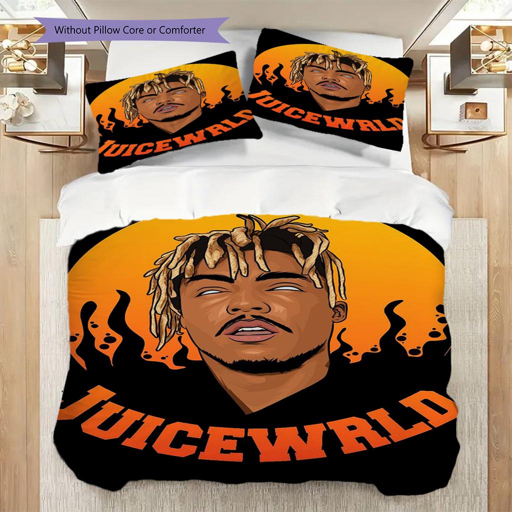 Juice Wrlds Legacy Artistic Expression Emotion Three-piece set (1 * duvet cover + 2 * pillowcase, without core) 2D Flat Soft and comfortable