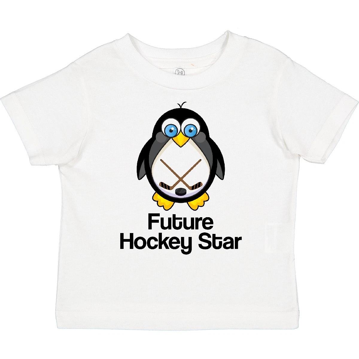 Inktastic Future Hockey Star Penguin Toddler T-Shirt Kids Sports Player Child 110