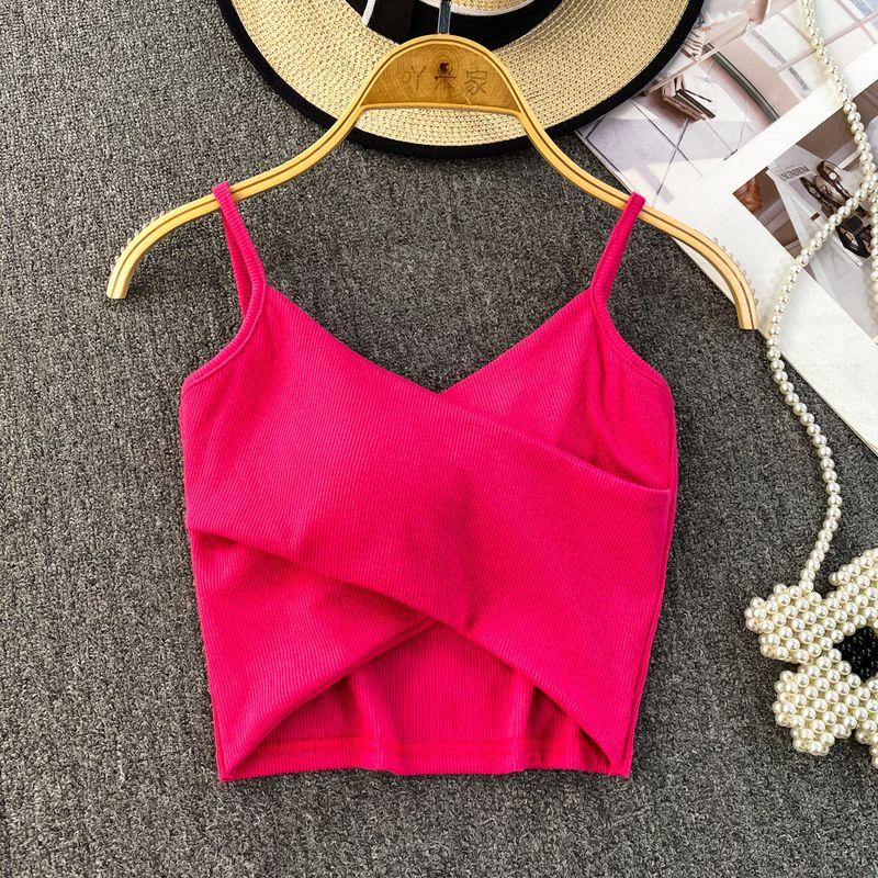 European and American Women's Clothing Silm Slimming and Short Cross Strap