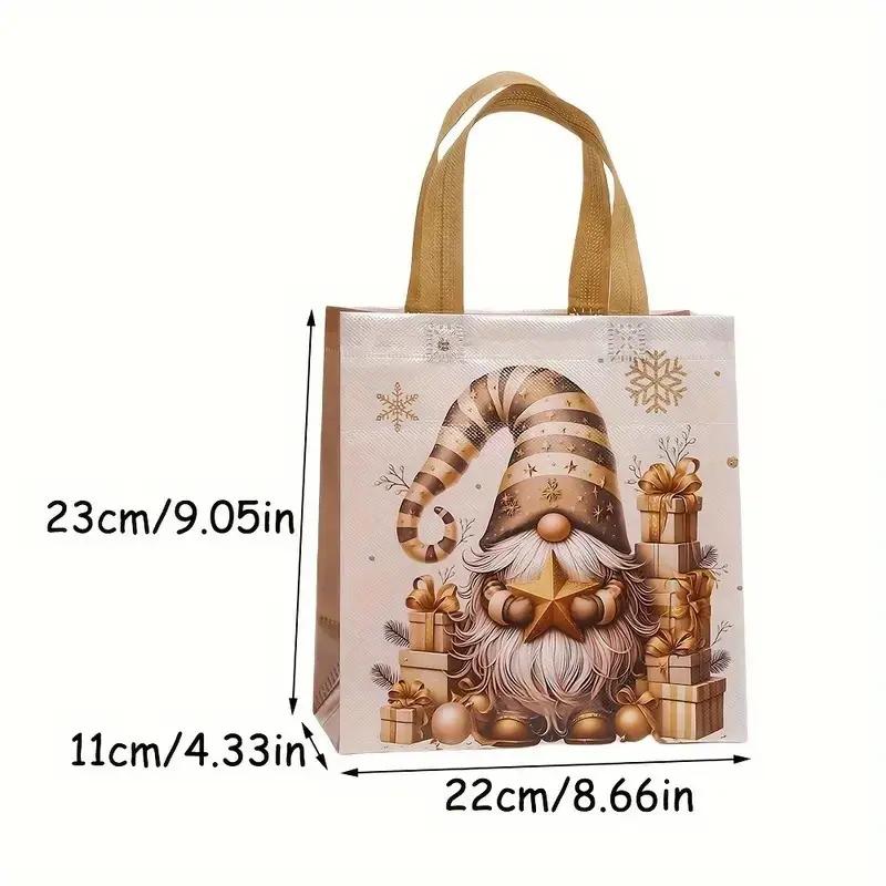 12-36PCS Christmas Tote Bag Gold Waterproof Foldable Large Capacity Shopping Bag Reusable Holiday Gift Bag for Party Supplies