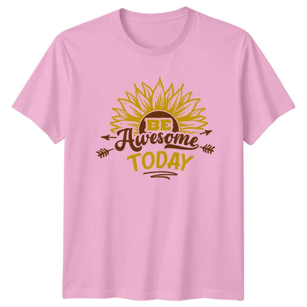 Be Awesome Today Sunflower TShirt Nature Graphic Tee Floral Design