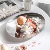 Stainless Steel Fruit Tray Accessories Art Home Livingroom Tea Table Dim Sum Dessert Snack Plate Bedroom Storage Tray Decoration