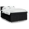 VidaXL Slatted Bed Base with Mattress Black 140x190 Cm Fabric 3287072
