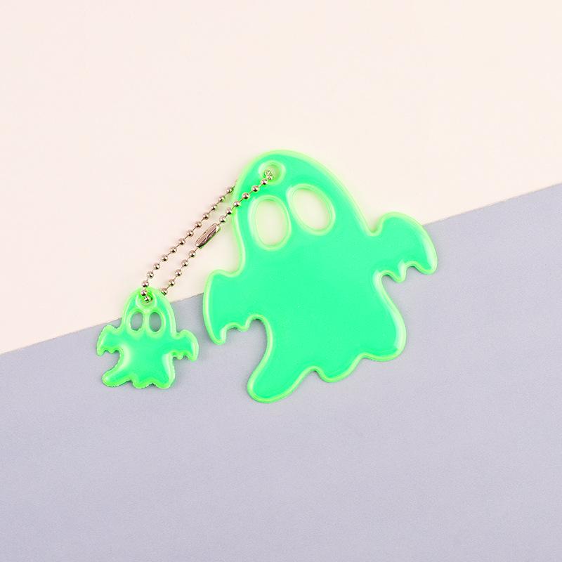 Ghost Double-Sided Reflective PVC Keychain for Night Safety and Cycling